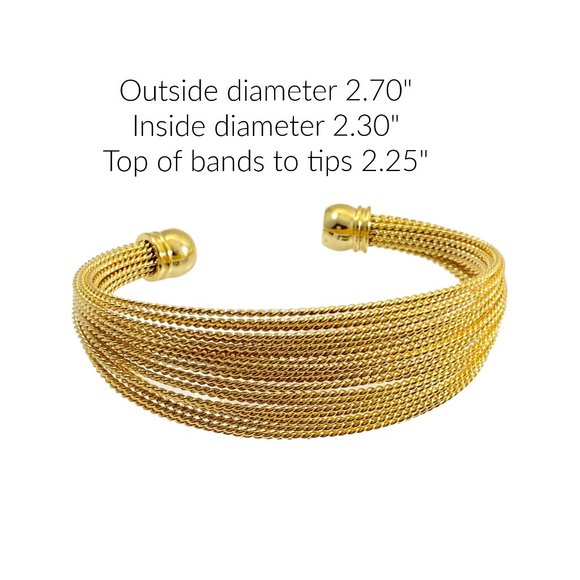 Stainless Steel Gold Plated Cuff Bracelet - Picture 2 of 4